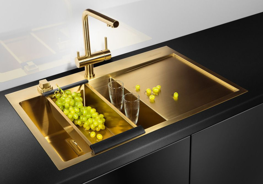 Смеситель Nagano-PVD-G, латунь, светлое золото