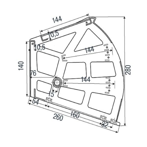 Поворотное устройство для обуви, 3 секции, коричневый