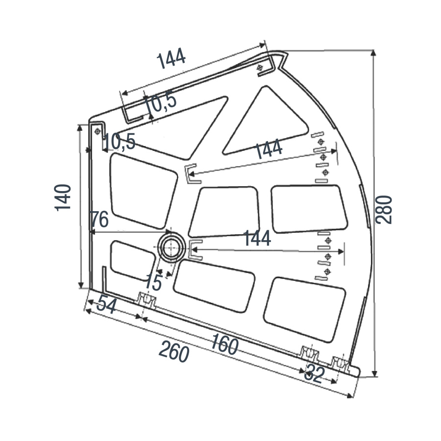 Поворотное устройство для обуви, 3 секции, коричневый