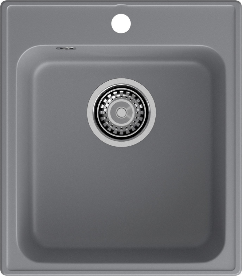 Мойка ЭкоМ 4248, 420х480мм, кварц, темно-серый (без сифона)