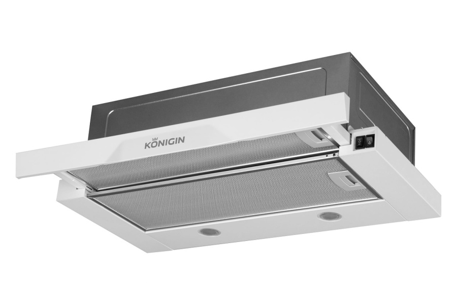 Вытяжка встраиваемая телескопическая Rebus White, 60 см, б/уг. фильтра, белый, Konigin