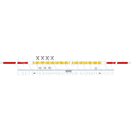 Лента  5х5000мм, COB, 12В, нейтральный, 8.0 Вт/м, 400 диодов/м, 1 100 Лм/м, IP20