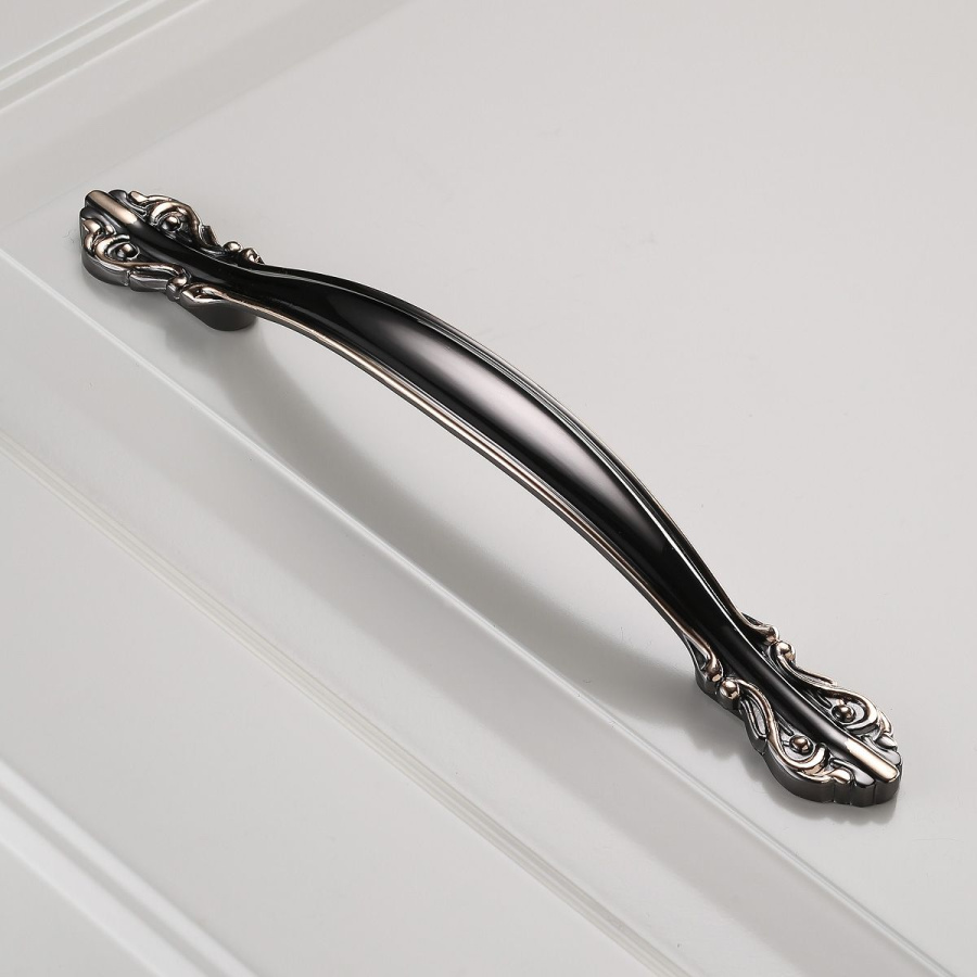 Ручка-скоба, WERONA, 96мм, металл, черный хром/золото