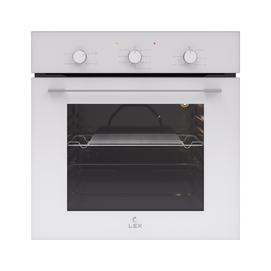 Духовой шкаф EDM 046 WH, 60 см, стекло, белый, Lex