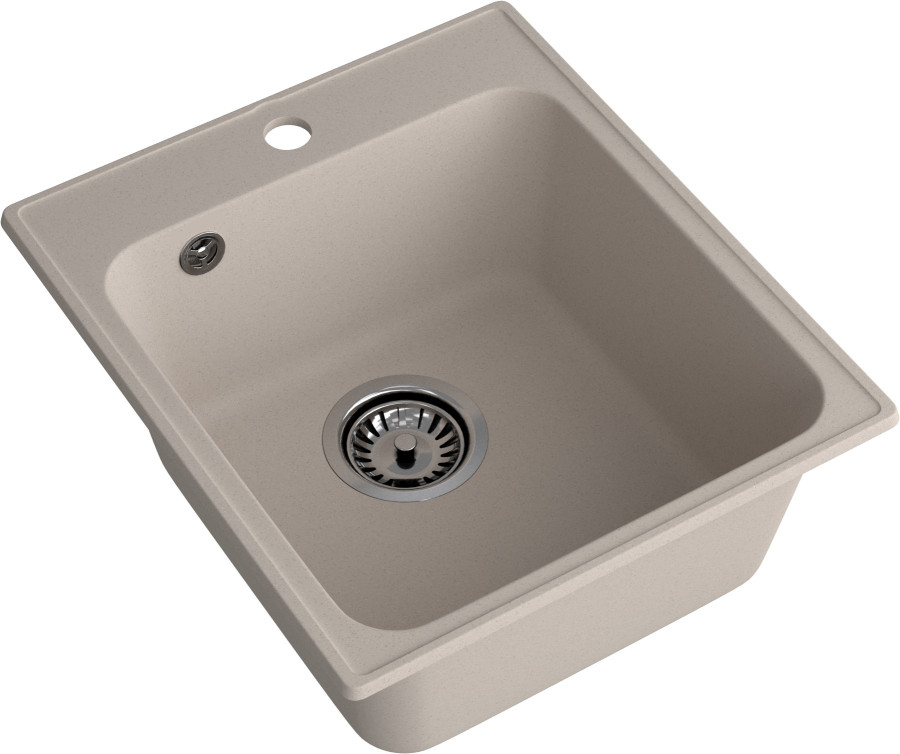Мойка ЭкоМ 4248, 420х480мм, кварц, песочный (без сифона)