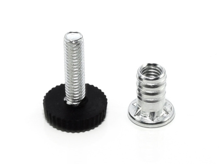Комплект подпятника регулируемого, М6 забивная, винт+футорка, черный, CMF