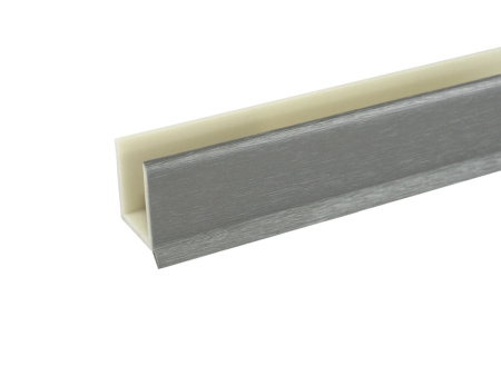 Кант П-образный декоративный, 4000х20мм, пластик, титан, Россия