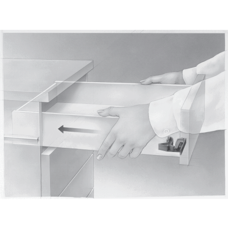 Направляющая Quadro V6 30 Push to open, 30 кг, NL550, полн выдвиж, надвиж монтажа, EB20, левая