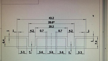 Направляющая "Дабл", L=2000мм, коричневый, пластмасса