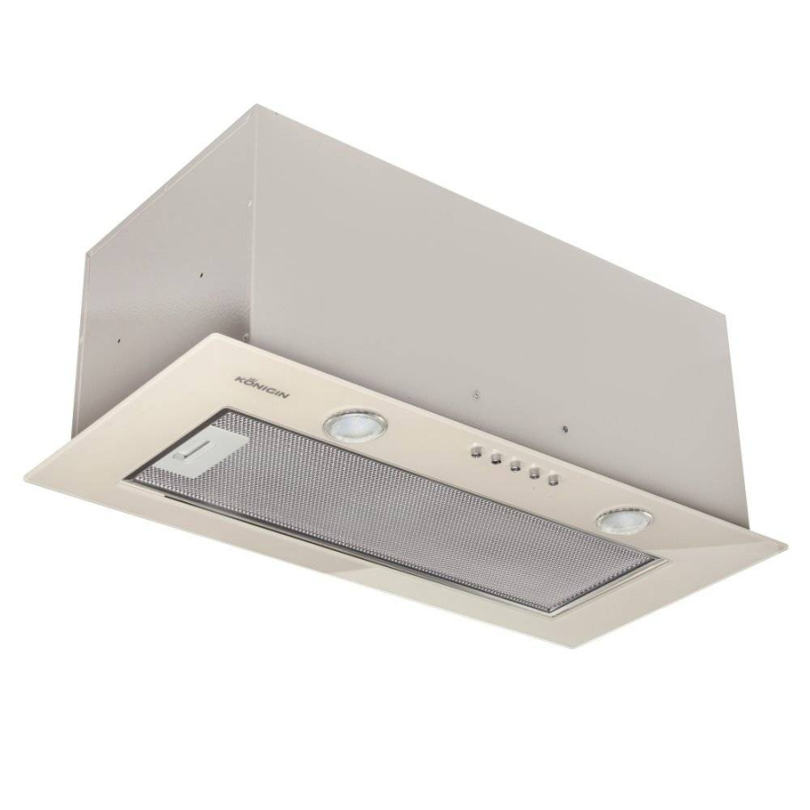 Вытяжка полновстраиваемая Skybox Glass, 60см, б/угольного фильтра, сл.кость/стекло сл.кость, Konigin