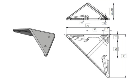 Ручка-скоба, 1537/3005, 32мм, металл, anthrazit