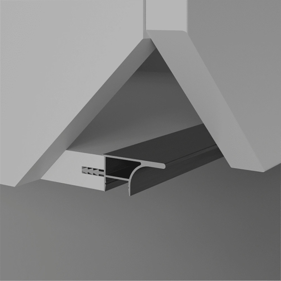 Профиль врезной с односторонней подсветкой, h=16,9мм, L=5м, черный матовый, AQ