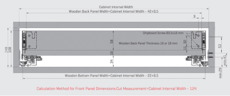 Передняя панель ящика FLOWBOX для ящика H106мм, L=1200мм, антрацит, Samet