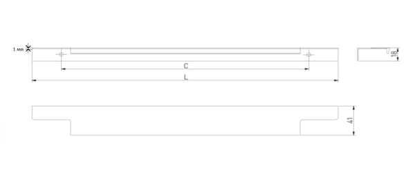 Ручка торцевая, LIND, 256/596мм, металл, черный матовый, GTV