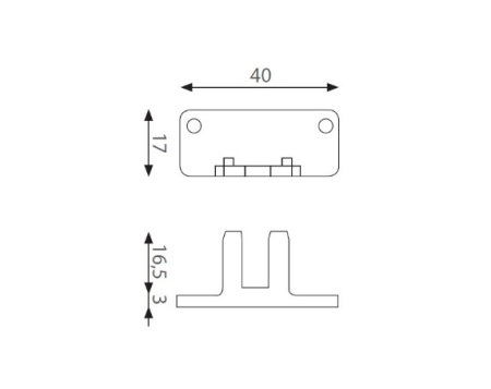 Комплект крепежных элементов для ручки-профиля (компл. 2 шт), пластик, белый, AFF
