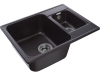 Мойка GranFest QUARZ 09, 617х480 мм, черный (прямоугольная, 1,5 чаши, без сифона)