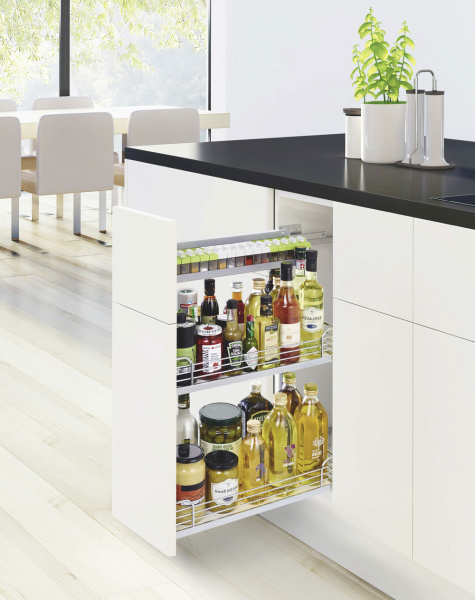 Выдвижная система Комфорт II в базу 300мм, 2 полки Арена Классик, правый, титан, Kessebohmer