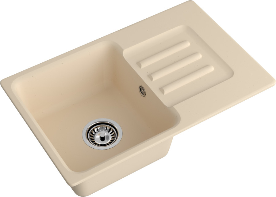 Мойка ЭкоМ М-680, 680х430мм, мрамор, бежевый (без сифона)