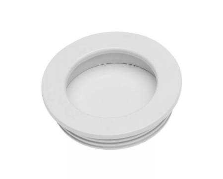 Ручка врезная, UZ-00B224-10, d=40мм, круглая, металл, белый, GTV