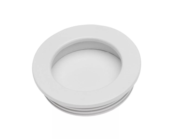 Ручка врезная, UZ-00B224-10, d=40мм, круглая, металл, белый, GTV