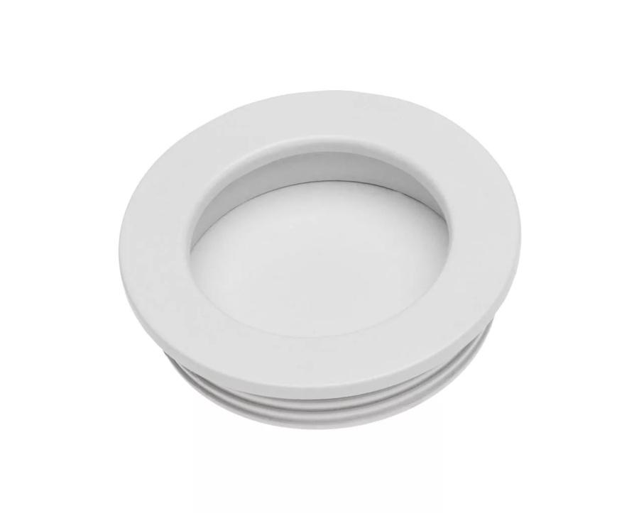 Ручка врезная, UZ-00B224-10, d=40мм, круглая, металл, белый, GTV