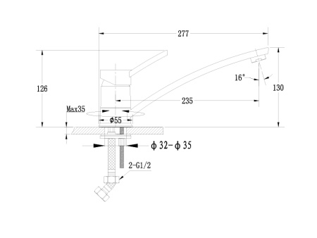 Смеситель Ewigstein, 17240047, шоколад