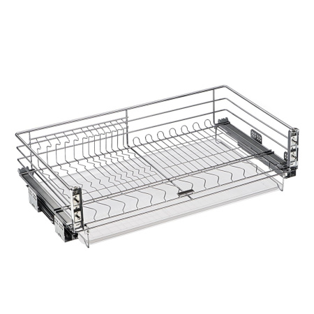 Сушка в нижний шкаф 800мм, скрытые напр. полного выдв. с доводчиком+крепл, хром, HISSEN