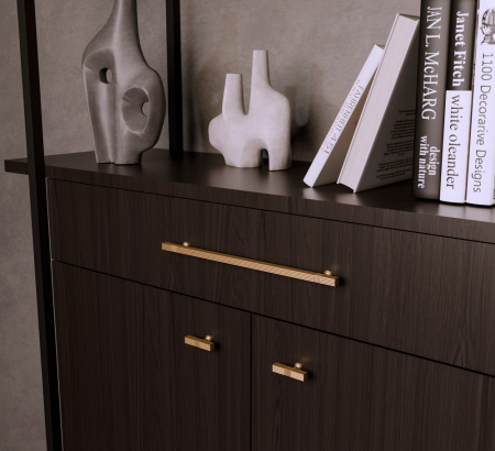 Ручка-кнопка, 536, 50х10х30мм, металл, золото