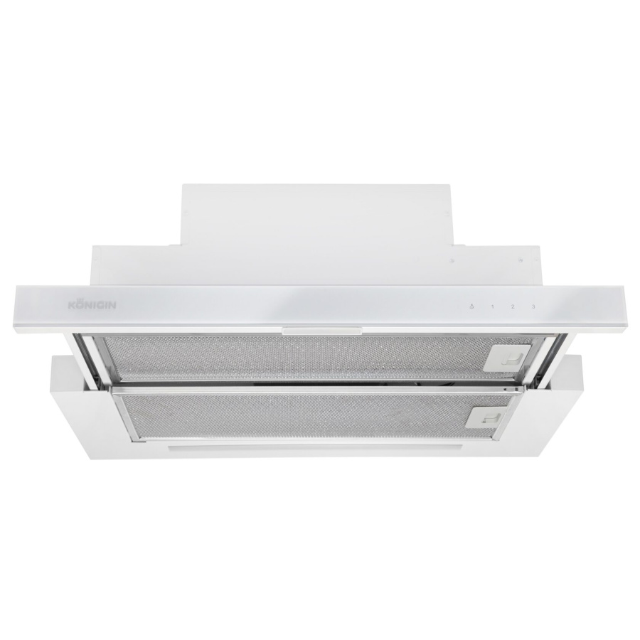 Вытяжка встраиваемая телескопическая Rumina White, 60 см, б/уг. фильтра, белый, Konigin