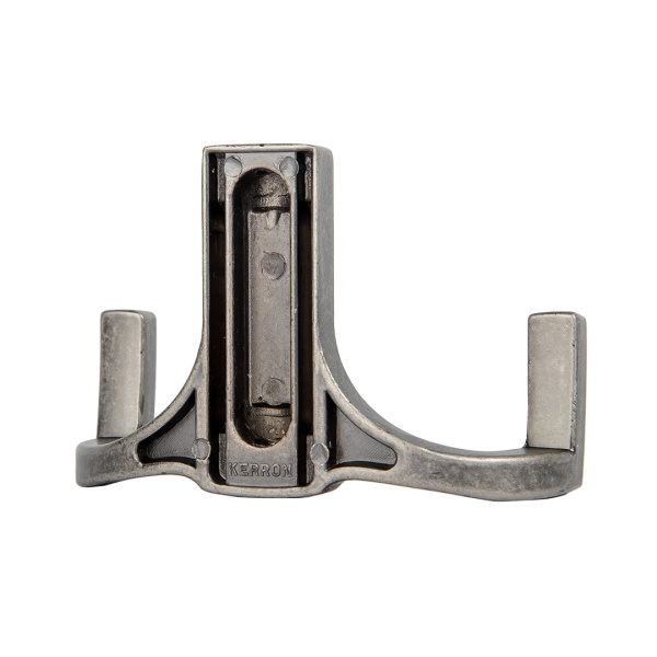 Крючок, KR 0330, двухрожковый, черненый старинный цинк