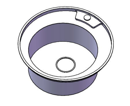 Мойка врезная, 490х170х0,6мм, глянец, универсальная+сифон, CMF