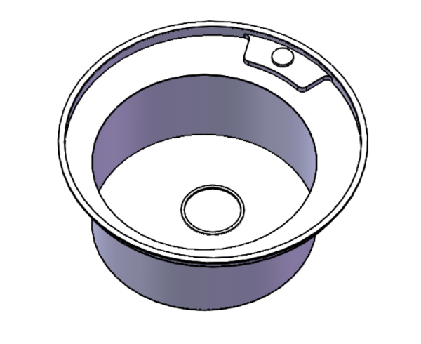 Мойка врезная, 490х170х0,6мм, глянец, универсальная+сифон, CMF