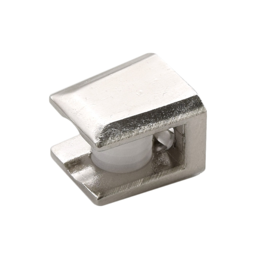 Полкодержатель для стекла 5-6 мм, накладной, толщина задней стенки 3мм, никель, "трапеция", CMF