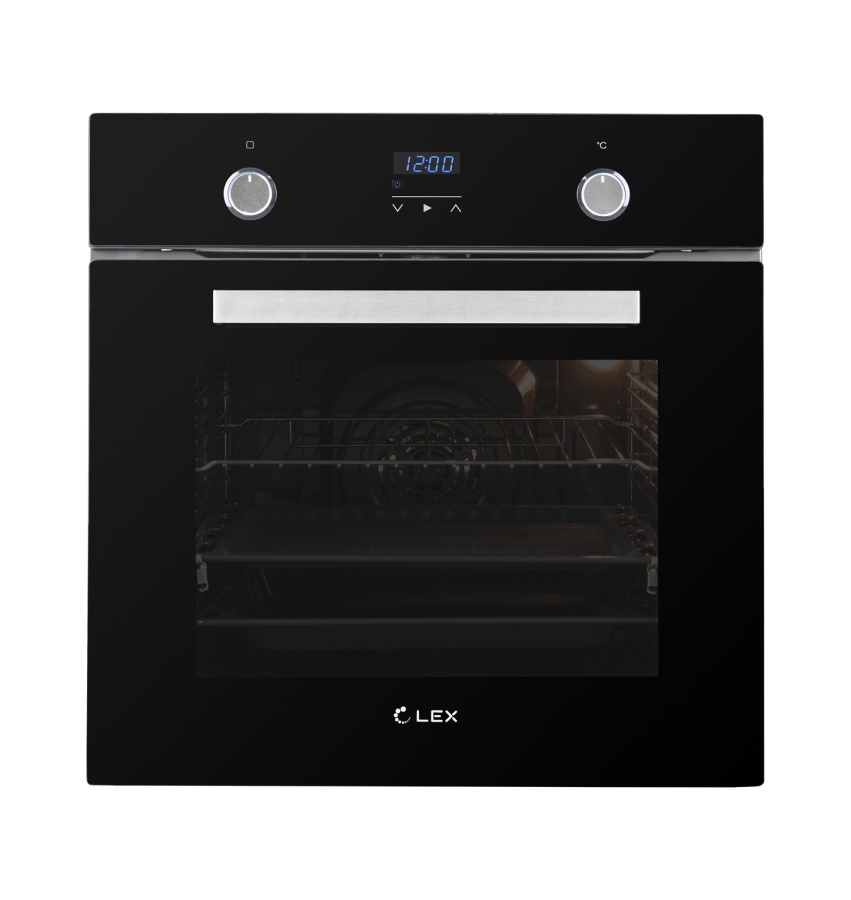 Духовой шкаф EDP 093 BL, 60 см, стекло/нерж. сталь, черный, Lex