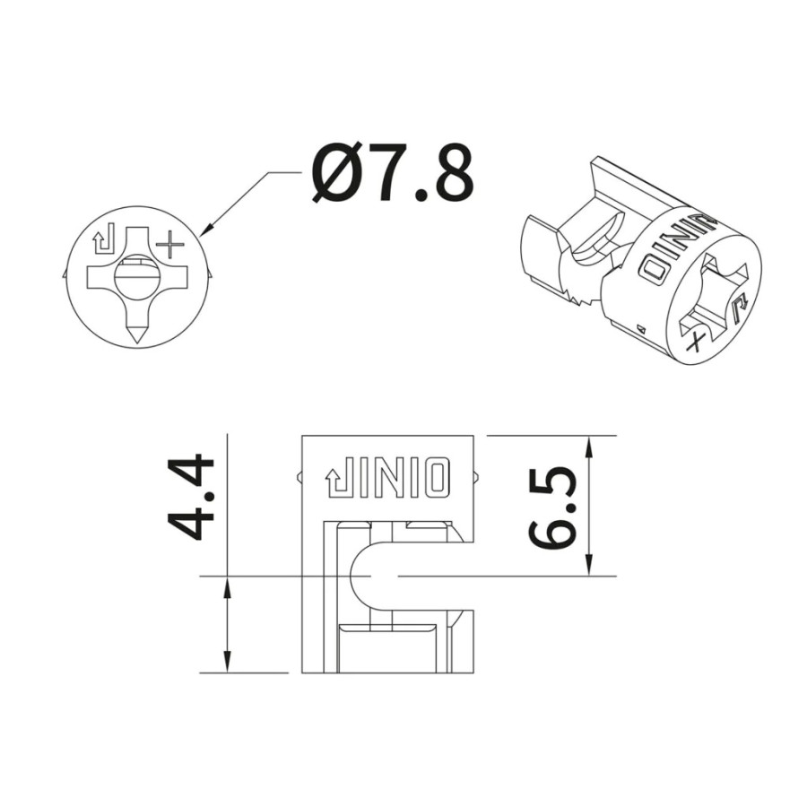 Эксцентрик J6-8, d=8 мм, металл, Jinio