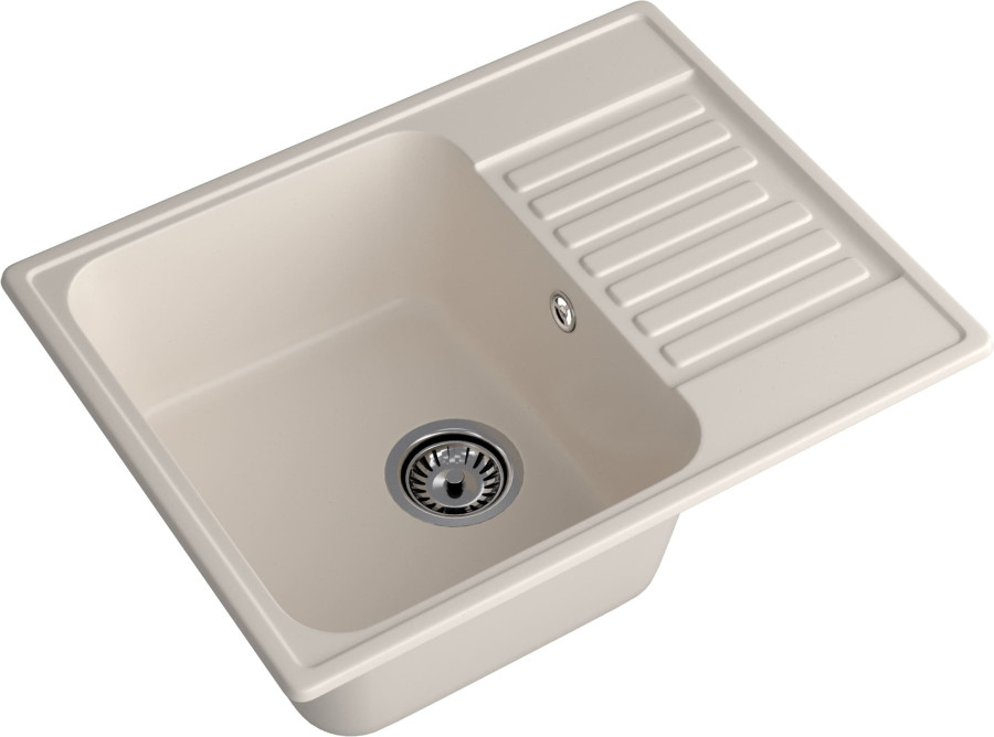 Мойка ЭкоМ 6248, 620х480мм, кварц, белый (без сифона)