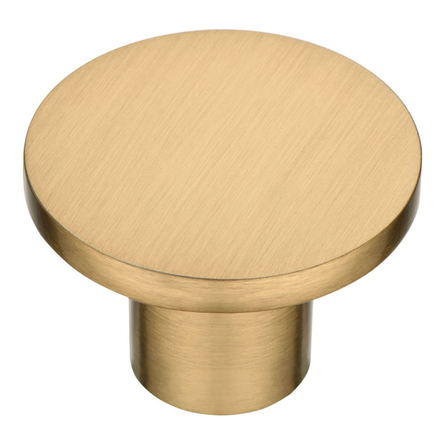 Ручка-кнопка, 34-Champagne Gold, d=25мм, металл, матовая латунь