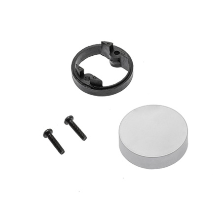 Петля для стекла накладная с планкой+круглая крышка, d=26мм, с еврошурупом, хром, GTV