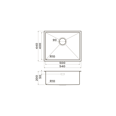 Мойка Taki 54-U/IF-GB, нержавеющая сталь, графит
