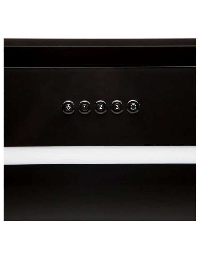 Вытяжка полновстраиваемая Extra, 60см, б/угольного фильтра, черный матовый/стекло черное, Konigin