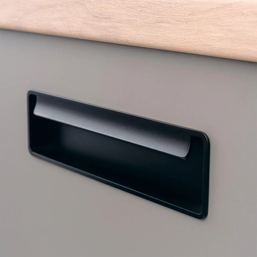 Ручка врезная, FOLD, 0542128ZM2, 128мм, металл, черный матовый