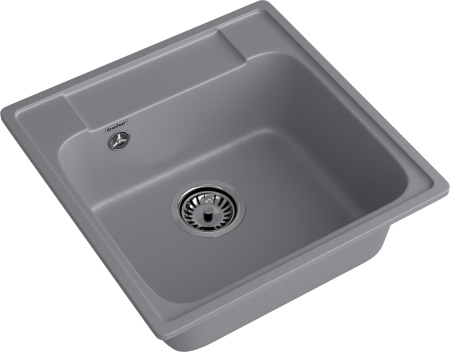 Мойка GranFest QUARZ 48, 478х478 мм, темно-серый (квадратная, без сифона)