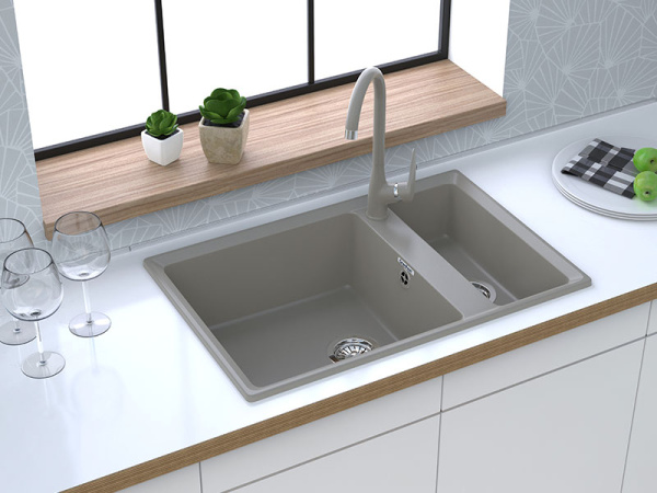 Мойка GranFest LEVEL 760K, 760х500 мм, графит