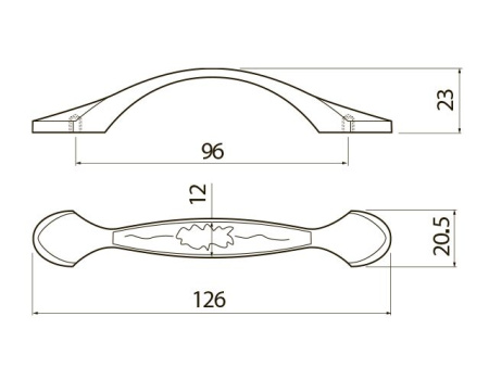 Ручка-скоба, ROYAL1, 96мм, металл, белый/золото