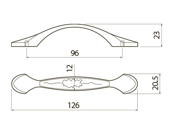 Ручка-скоба, ROYAL1, 96мм, металл, белый/золото