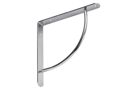 Полкодержатель стальной "Дуга", 222х222мм, матовый хром