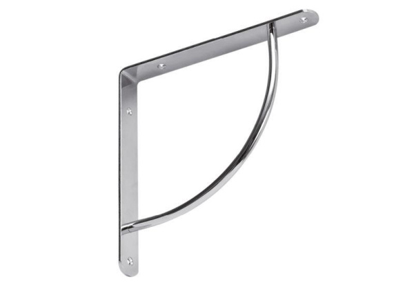 Полкодержатель стальной "Дуга", 222х222мм, матовый хром