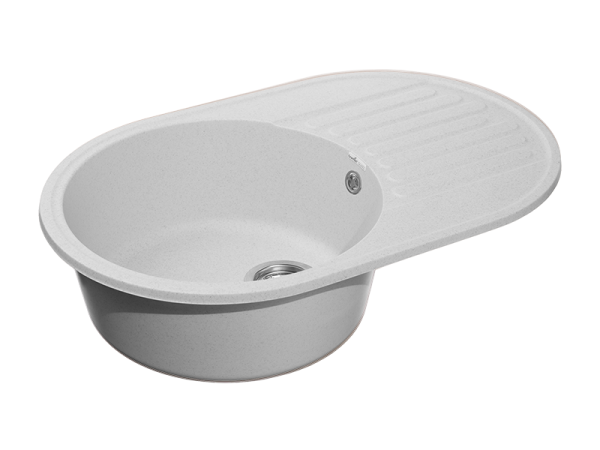 Мойка GranFest QUARZ 18, 737х478 мм, серый (овальная, без сифона)