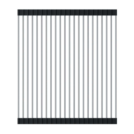 Ролл-мат для мойки с силиконом ROLL-05-IN, нержавеющая сталь/черный