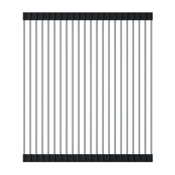 Ролл-мат для мойки с силиконом ROLL-05-IN, нержавеющая сталь/черный